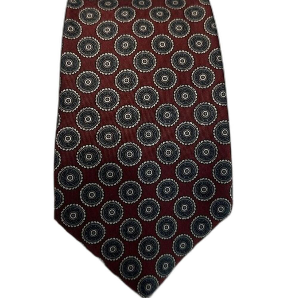 Vintage Oscar De La Renta Silk Necktie OS Printed Preppy Business Career Tie